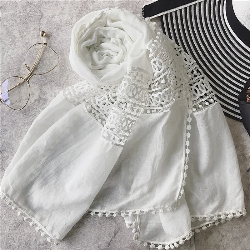 Silk Scarf White Girl Christmas Knitted Scarf Accessories For Woman