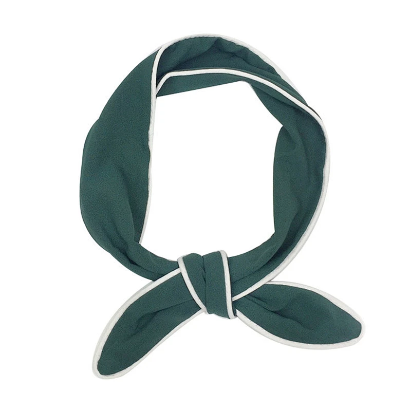 2019 New design ladies neckerchief chiffon printing small neck tie scarf