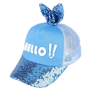High Quality Custom Embroidery Snapback Cap Cat Ear Kids Sequins Baseball Cap