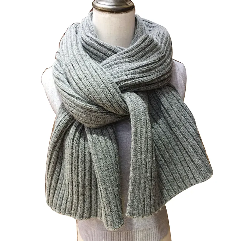 Thickened winter knitted wool scarf warm long neck scarf