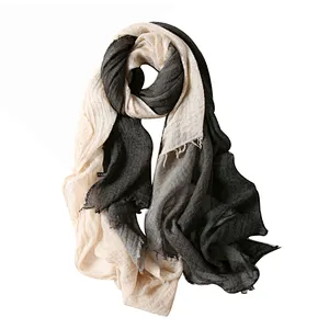 Wool scarf women's large size autumn and winter gradient neck versatile scarf