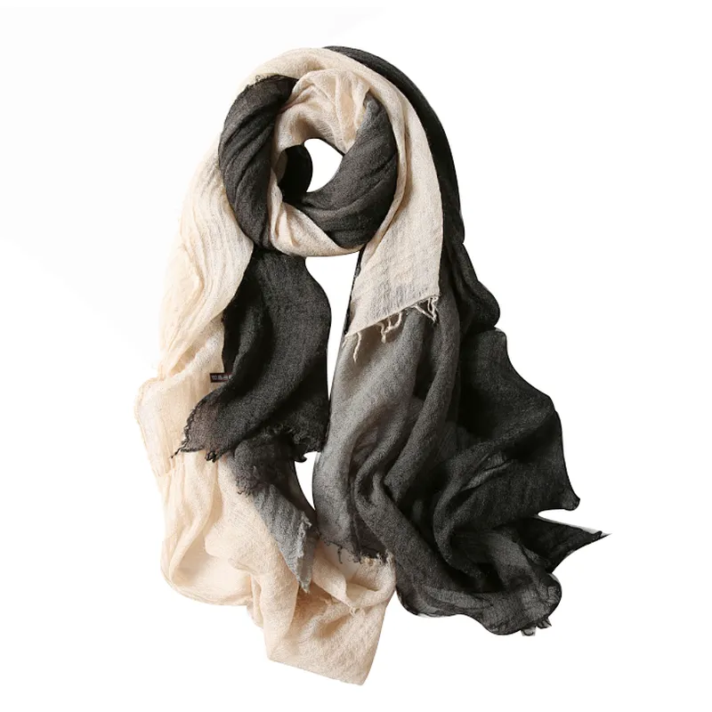 Wool scarf women's large size autumn and winter gradient neck versatile scarf