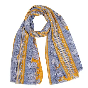 New fashion twill floral print oversized scarf for woman