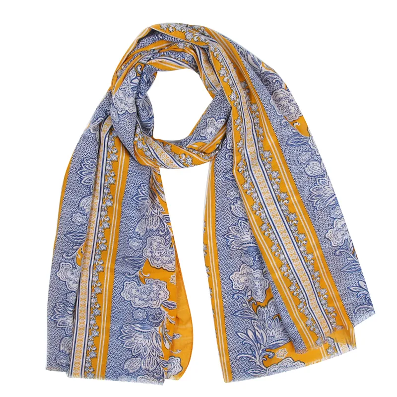 New fashion twill floral print oversized scarf for woman