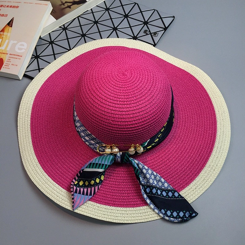 Natural custom school gift straw boater hat cheap wheat wide brim embroidery woman sex straw hat