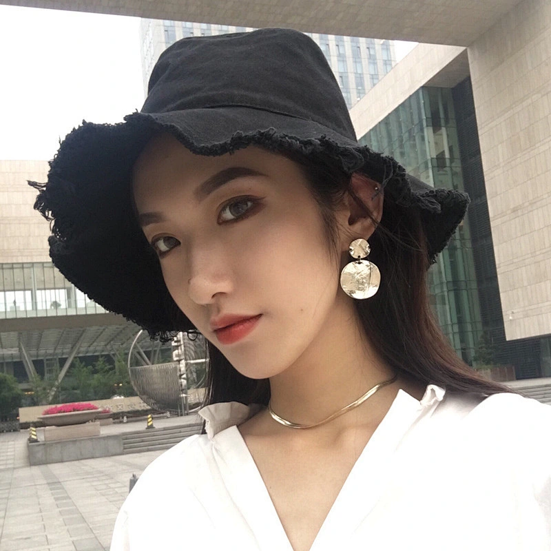 Ningbo Whole Black 2018 Wide Big Brim Women Girls Hat Summer Cotton Hat Dress Panama Hats For Women Ladies Sun Beach Caps