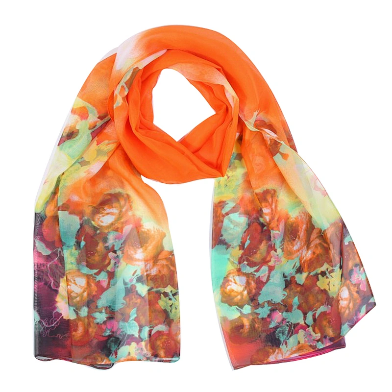 Spring and summer new model chiffon big print scarf female seaside scarf