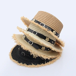 Fashion Girl Lady Beach Sun Visor Hat Foldable Roll Up Wide Brim Straw Hat Wholesale Hats
