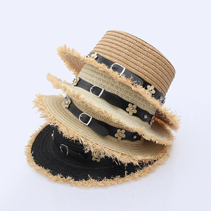 Fashion Girl Lady Beach Sun Visor Hat Foldable Roll Up Wide Brim Straw Hat Wholesale Hats