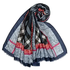 Fashionable check scarf female  holiday beach towel
