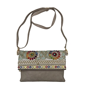High Quality Embroidery Womens PU Leather Crossbody Bag