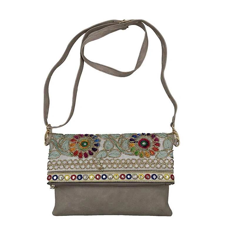 High Quality Embroidery Womens PU Leather Crossbody Bag