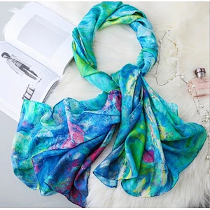 Spray painting scarf spring and autumn Korean version s herringbone silk scarf