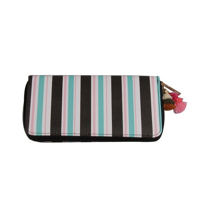 China Wholesale Custom Print Zipper Around Wallet Leather Woman