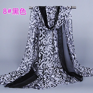 Women Scarf Fashion Floral Scarf Shawls 100% Silk Islamic Scarf Hijab