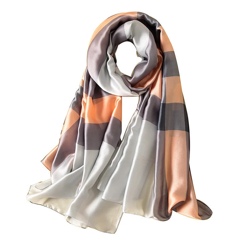 Hot sale summer multicolor women fashion scarves custom printed silk scarf
