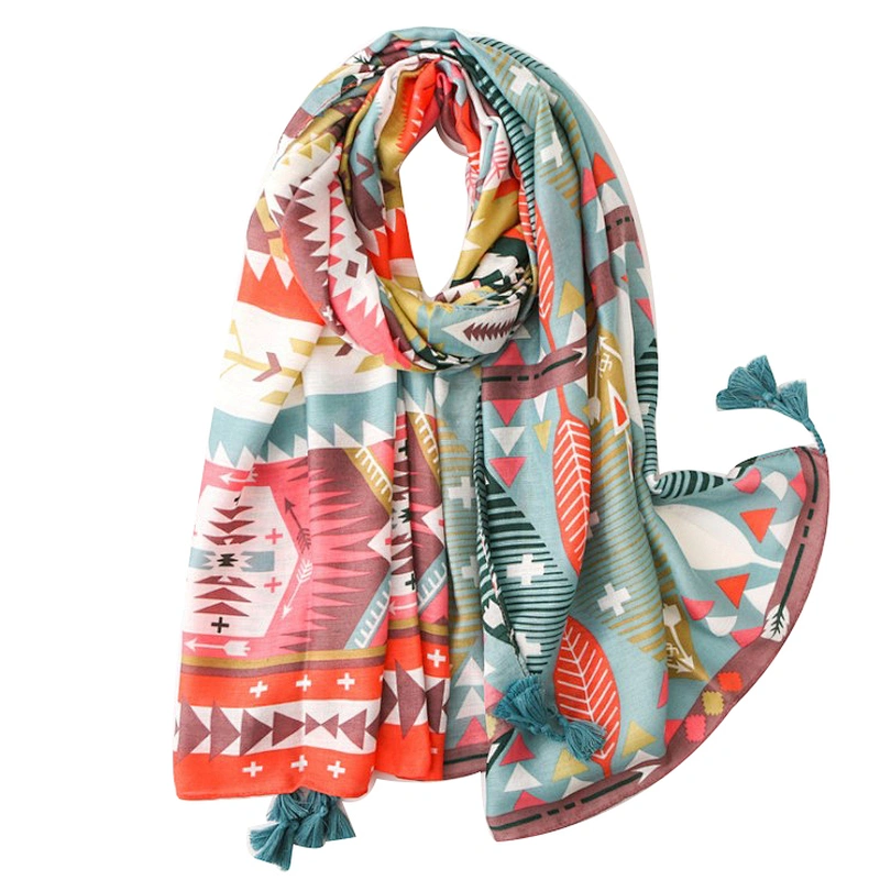Spring and summer new Korean version color geometric diamond colorful shawl scarf