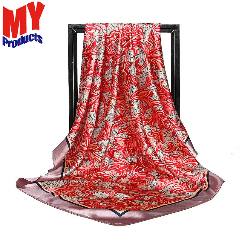 Custom design printed muslim square scarves women square scarf 90cm