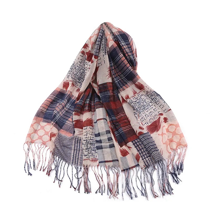 Stylish classic plaid  shawl fashion scarf for woman