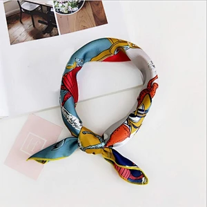 Square scarf women fashion professional variegated decorative print silk scarf