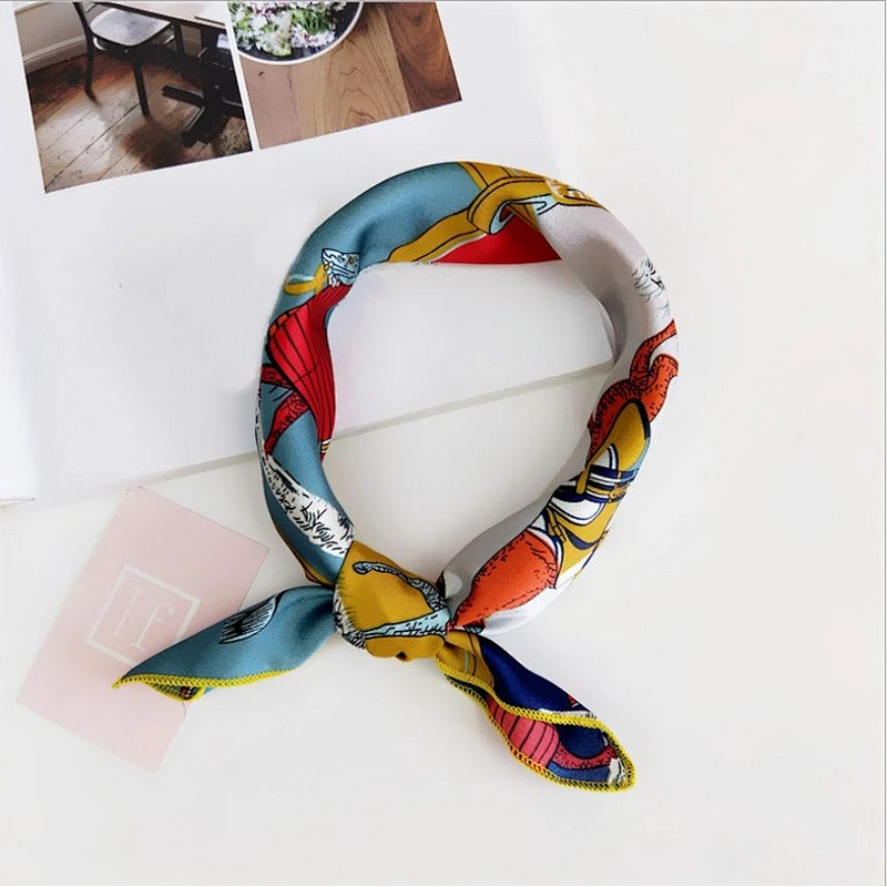 Square scarf women fashion professional variegated decorative print silk scarf