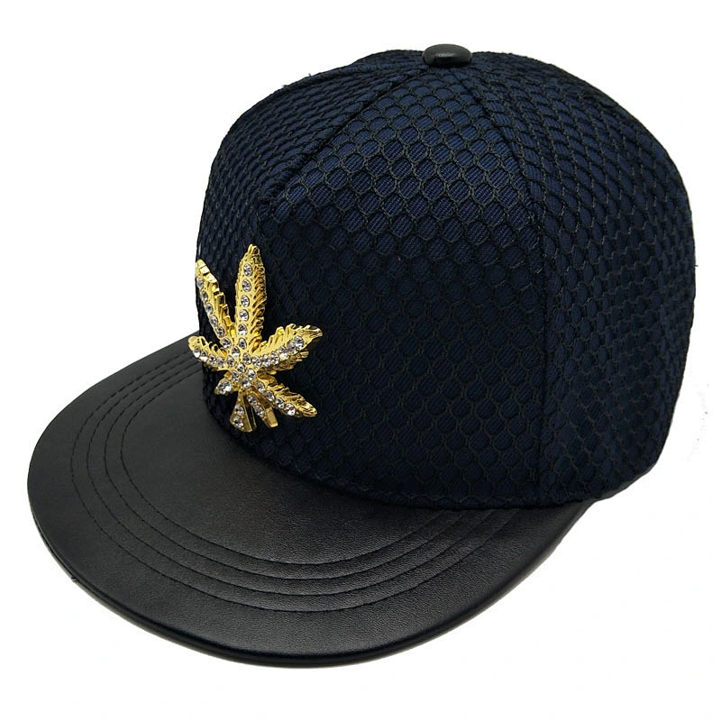 Custom logo snapback cap crystal worn denim adult women leaves canada hat