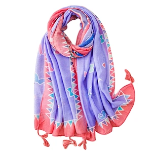 Leisure style cotton and linen shawl fashion pattern scarf