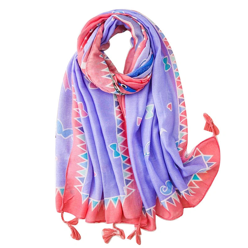Leisure style cotton and linen shawl fashion pattern scarf