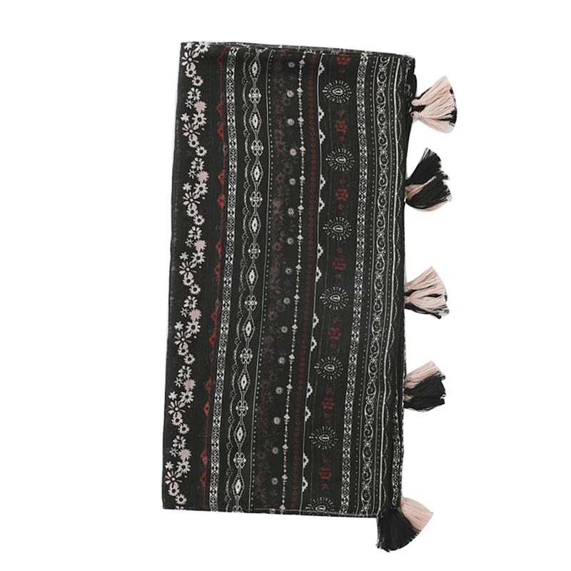 Artistic style new tassel shawl seaside travel scarf