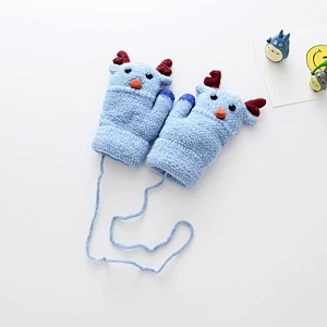 Wholesale children warmer glove kids cute cartoon knit glove with fingers