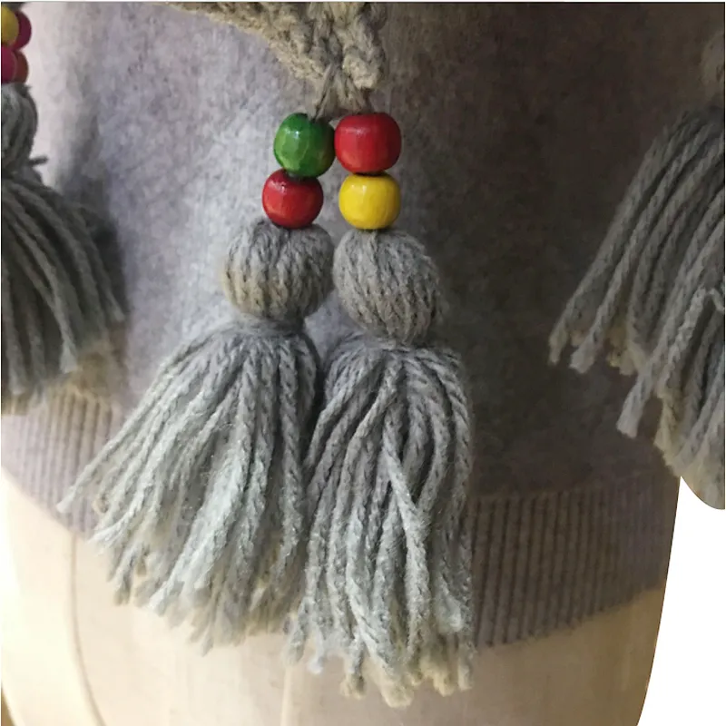 New ethnic style long knit wool scarf  printed lady tassel shawl winter warm scarf