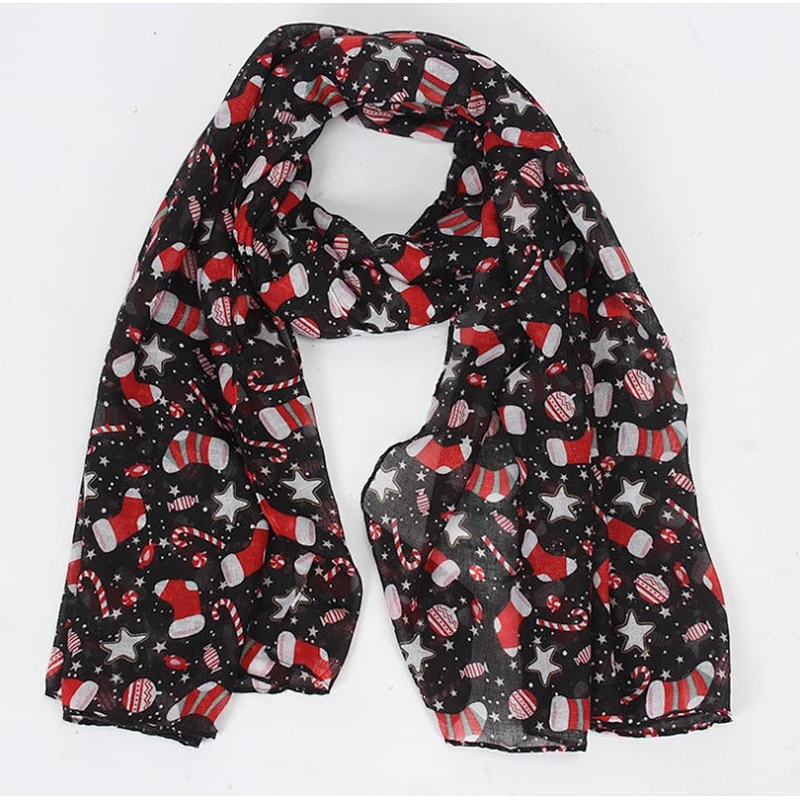New style Christmas cartoon printed scarf