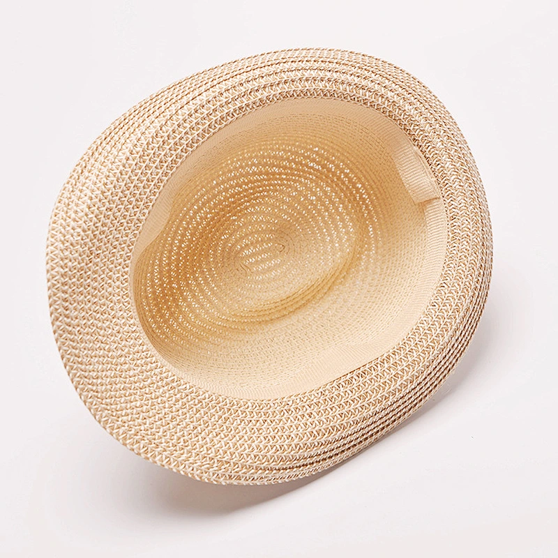 2019 Children Solid Straw hats Panama Fedora hat for children and adult Summer beach cowboy kids jazz caps
