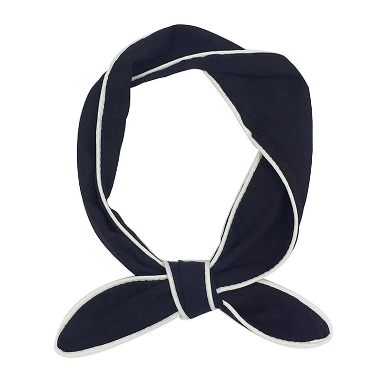 2019 New design ladies neckerchief chiffon printing small neck tie scarf