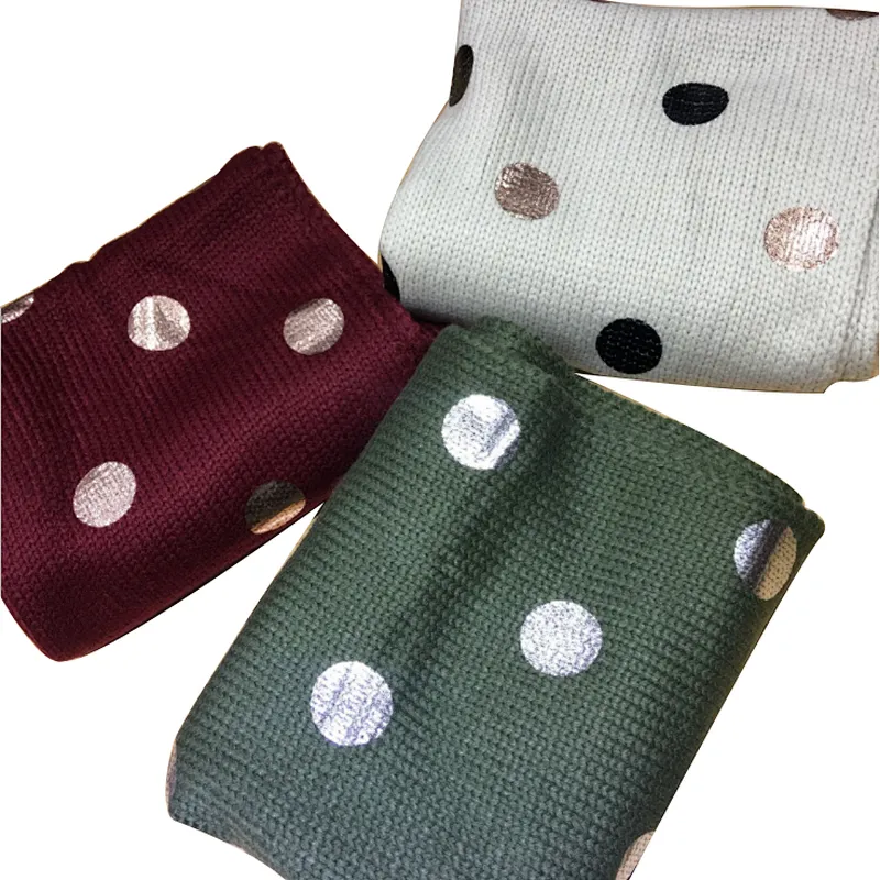 New style winter woollen scarf with polka dot and gold stamping scarf