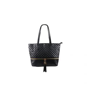 Factory Wholesale Lady Black Leather Handbags With Tassel
