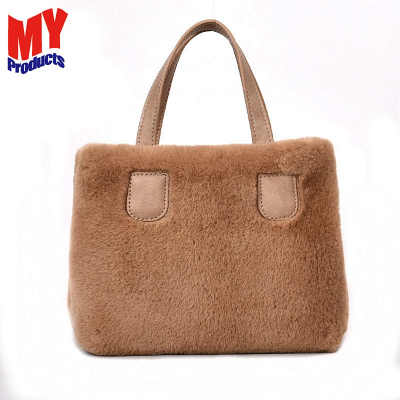 Hot sale classic design handbag ladies bags plush handbag women
