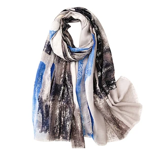 Custom fashion graffiti color sunscreen beach towel ladies scarf shawl