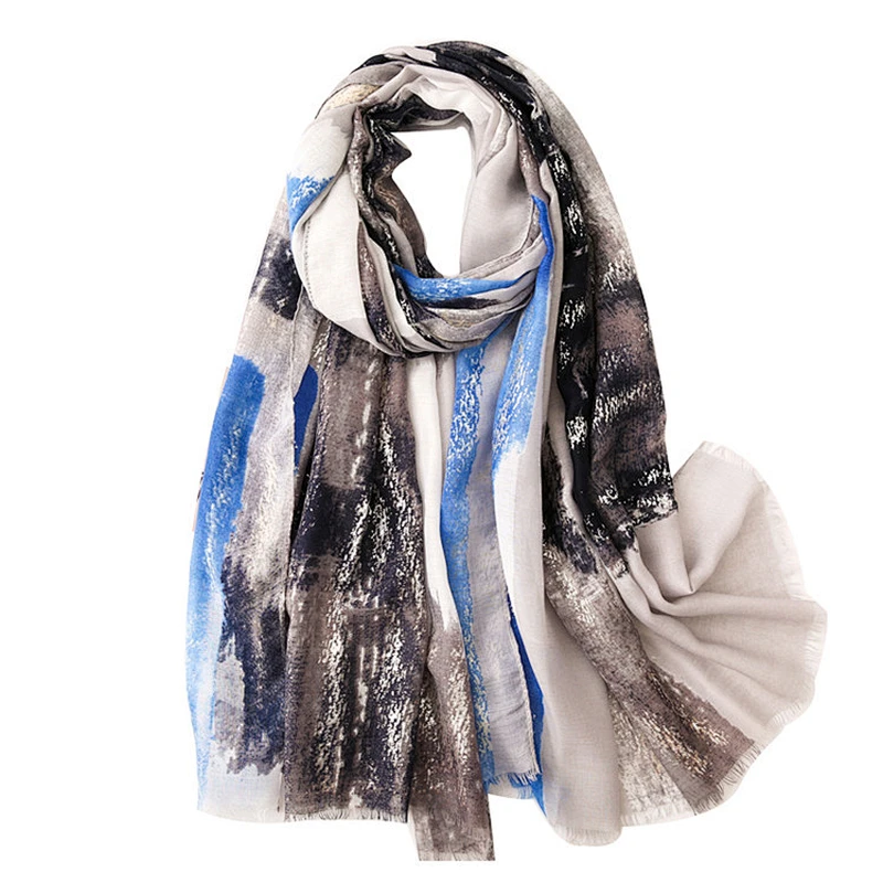 Custom fashion graffiti color sunscreen beach towel ladies scarf shawl