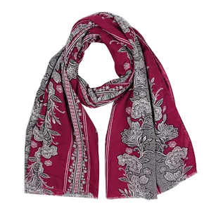 New fashion twill floral print oversized scarf for woman