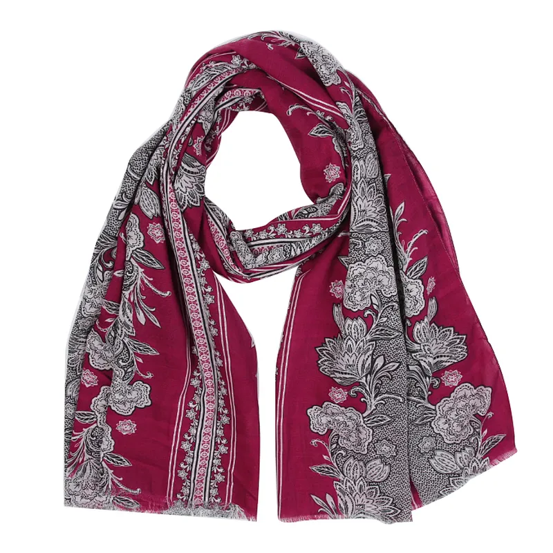 New fashion twill floral print oversized scarf for woman