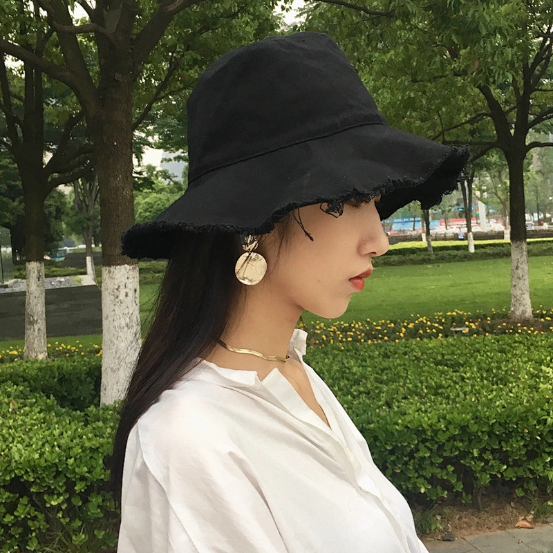 Ningbo Whole Black 2018 Wide Big Brim Women Girls Hat Summer Cotton Hat Dress Panama Hats For Women Ladies Sun Beach Caps