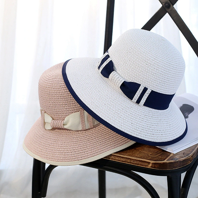 Summer Handmade Flower Straw Hat Women'S Garland Sunbonnet Bucket Hat Roll-Up Hem Beach Cap Sun Hat For Women