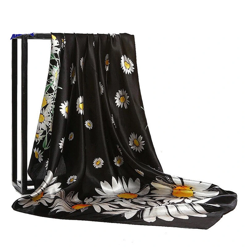 Fashion style custom print turkish square muslim hijab silk scarf