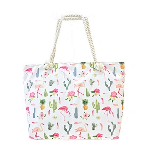 2019 Fashion ECO Cotton Canvas Tote Travel Shopping Beach Bag For Ladies