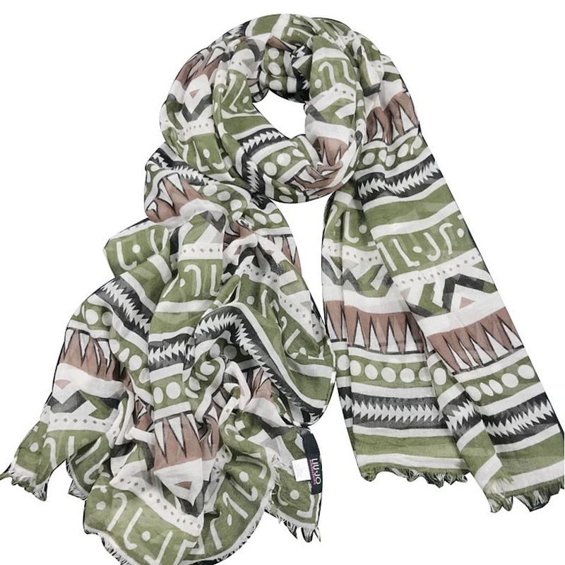 Geometric pattern of wave point  silk  scarf