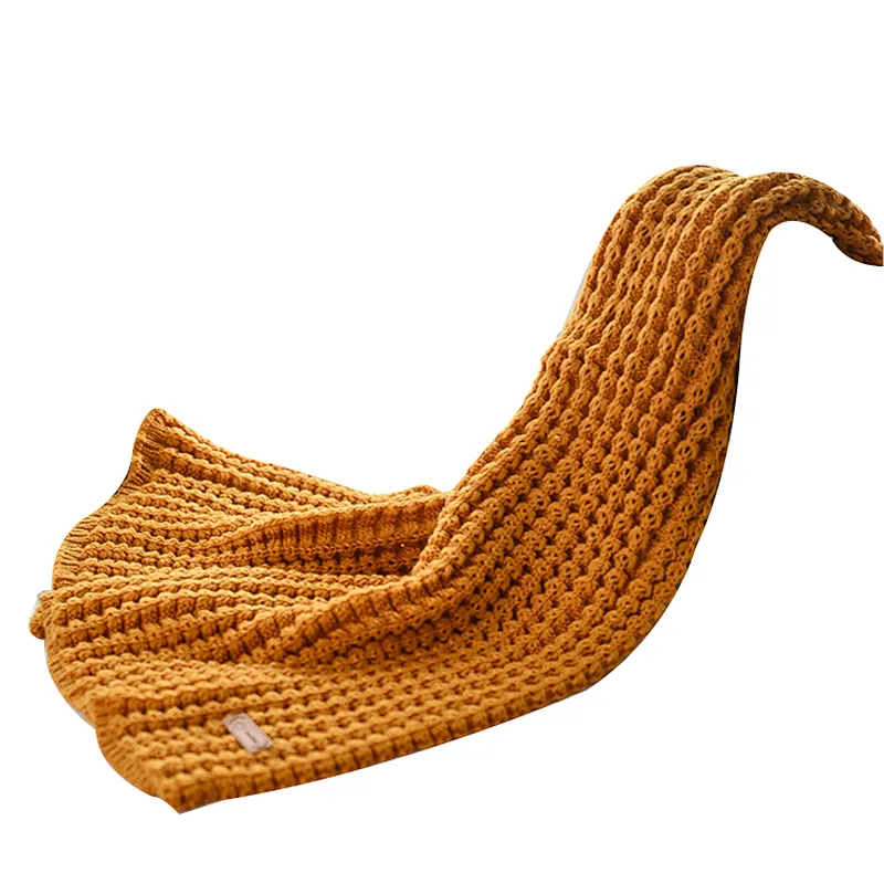Fashion custom design winter warm scarves solid color acrylic knitted scarf