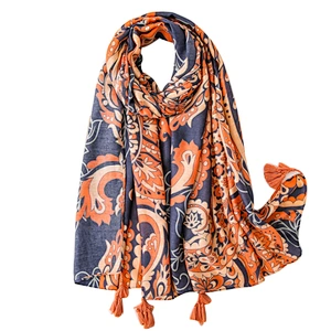 Artistic style women's long  floral patterns scarf