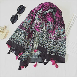 Large Silk Scarf With Chain Pattern Egyptian Cotton Scarves Wool Silk Reversible Scarf
