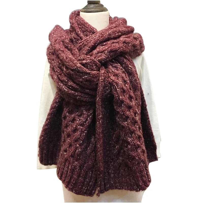 New fashion winter knitted pure color warm scarf